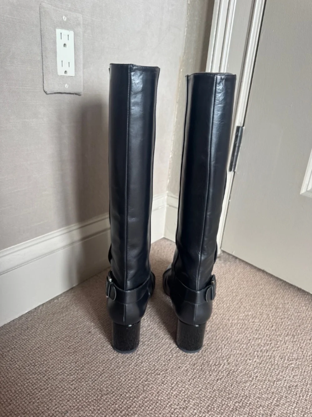 Chanel Black Leather Knee Hi Cap Toe 2013 Boots - Vintage